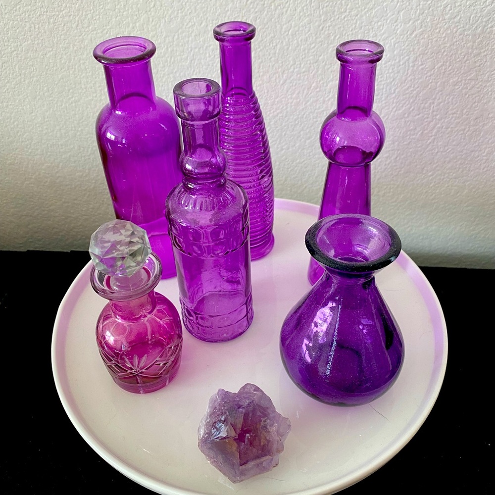 Purple Perfume Bottle & Bottles